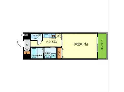 グリーンミモザ小林(1K/5階)の間取り写真