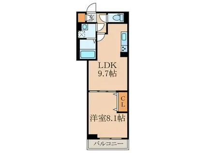 アヴァンス中村南(1LDK/3階)の間取り写真