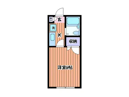 辻コーポ(1K/2階)の間取り写真