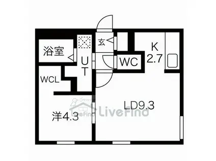 LE プリュス 2(1LDK/1階)の間取り写真