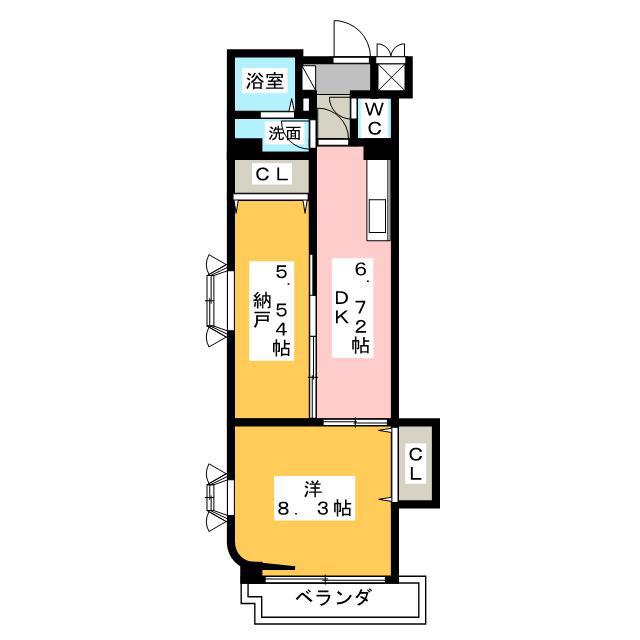 エンブル・ピュア梅屋町(1SDK/3階)の間取り写真