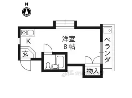 ベルヴィナダ(ワンルーム/2階)の間取り写真