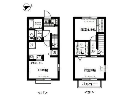 ソレイユA(2LDK/1階)の間取り写真