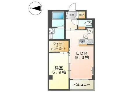 クレオン(1LDK/1階)の間取り写真