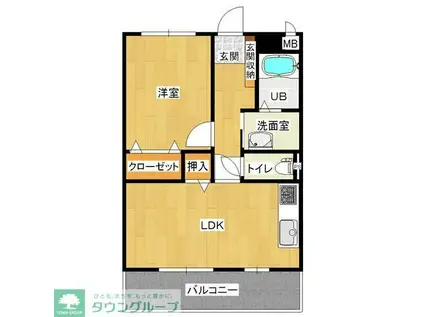 ミニョン(1LDK/2階)の間取り写真