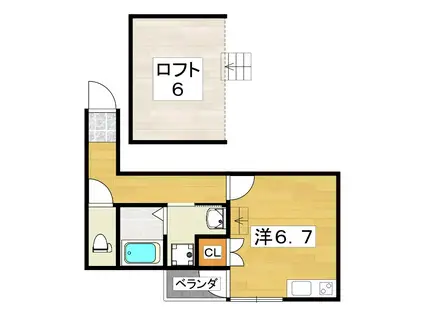 F8石津(ワンルーム/1階)の間取り写真