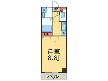 ラ・フィリア(1K/5階)の間取り写真