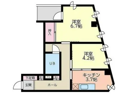 コーポマーサ(2K/3階)の間取り写真