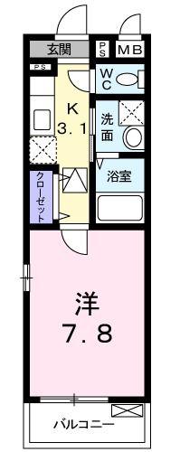 オルタンシア(1K/1階)の間取り写真