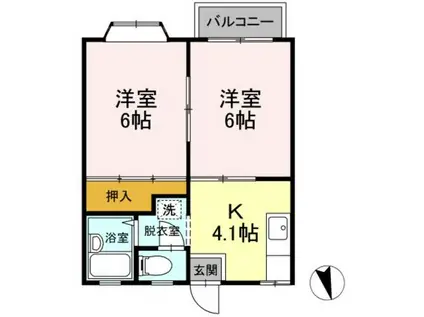 TAP滝本ハイツ(2K/2階)の間取り写真