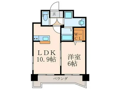 プレステ-ジレジデンス黒崎(1LDK/9階)の間取り写真