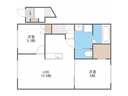 アテーナ大麻B(2LDK/2階)の間取り写真