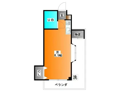 MKハイツ(ワンルーム/3階)の間取り写真