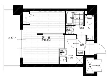 パーク・ノヴァ横浜吉野町(ワンルーム/2階)の間取り写真