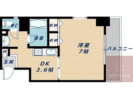 第13関根マンション(1DK/8階)の間取り写真