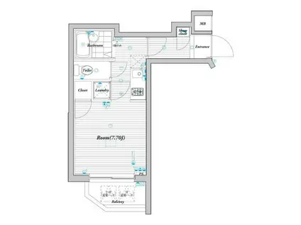 パレ・ホームズ石神井公園(ワンルーム/4階)の間取り写真