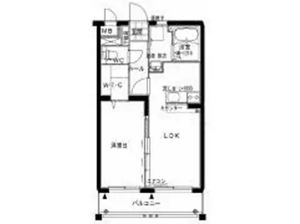 プランドール・フジ(1LDK/3階)の間取り写真