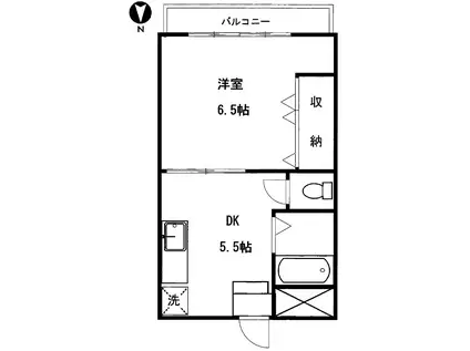 柳河ビル 礼無 駅すぐ BT別 手割引 礼無 フローリング(1DK/3階)の間取り写真