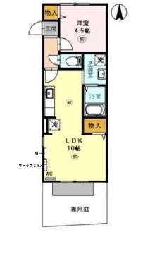 コモド エール(1LDK/1階)の間取り写真