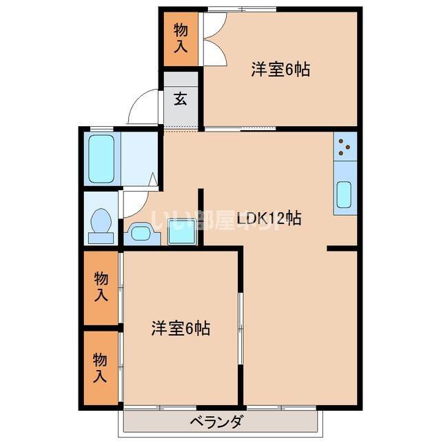 ファーストコーポ八千代(2DK/1階)の間取り写真