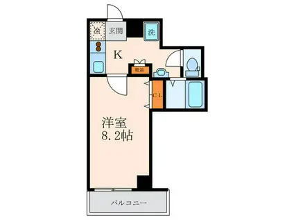 ミルフローラSK二条(1K/5階)の間取り写真