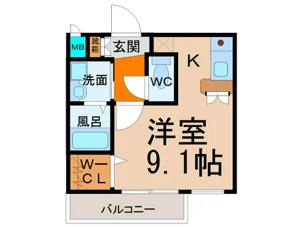 プレサンス桜通アベニュー(ワンルーム/10階)の間取り写真