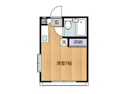 グリーンパーク(ワンルーム/2階)の間取り写真