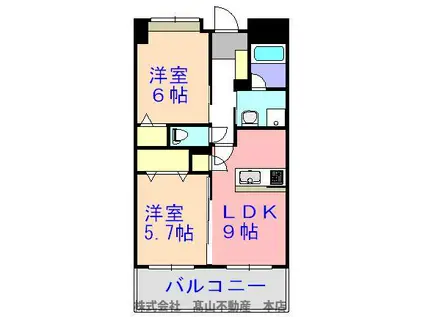 プリンセスティアラ(2LDK/3階)の間取り写真