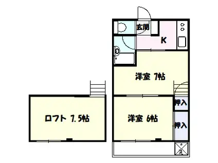 シティーリ高津(2K/2階)の間取り写真
