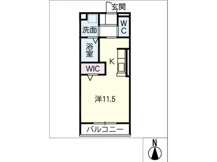 D-ROOM サウス・ノース D(ワンルーム/1階)の間取り写真