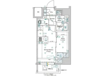 SYFORME WASEDA(1DK/6階)の間取り写真