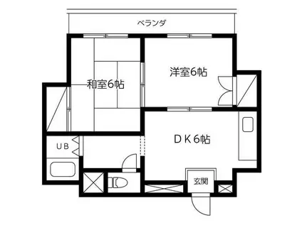 メゾンクリハラ(2DK/2階)の間取り写真