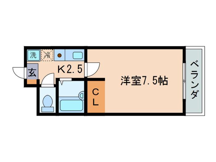 マリーブ1820(1K/1階)の間取り写真
