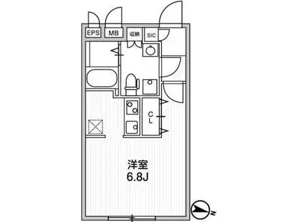 QUADOR中野(ワンルーム/3階)の間取り写真