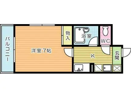 ギャラン工大駅前(1K/7階)の間取り写真