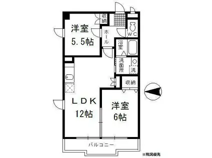 タルタビル(2LDK/4階)の間取り写真