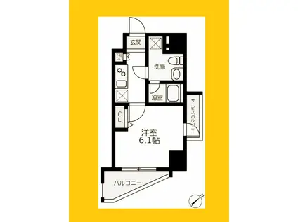 PRIMAL YOKOHAMAHIRANUMABASHI(1K/3階)の間取り写真
