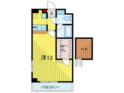 リバーサイド綾瀬(ワンルーム/3階)の間取り写真