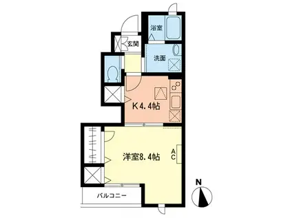 リヴェール(1K/1階)の間取り写真