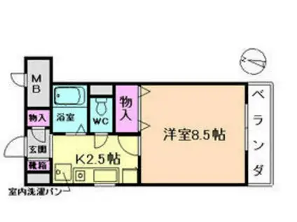 ツインステージ南花屋敷(1K/3階)の間取り写真