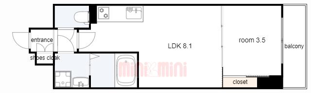 LIVIAZ KOBE LAMER(1LDK/7階)の間取り写真