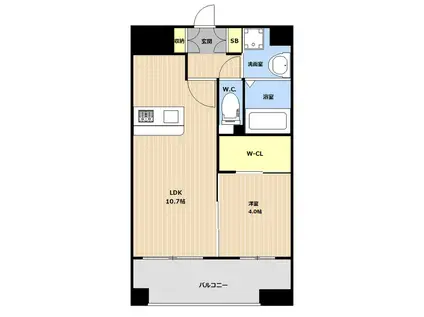 LIBTH大橋(1LDK/12階)の間取り写真