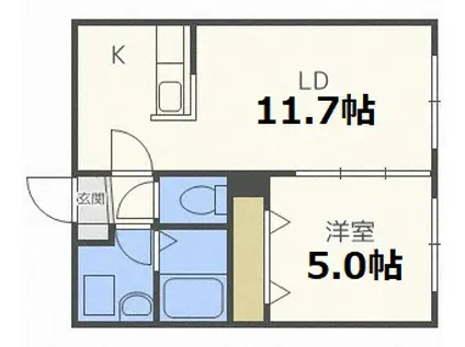 TG MONILE(1LDK/4階)の間取り写真