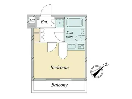 モアリッシェル青葉台(ワンルーム/2階)の間取り写真