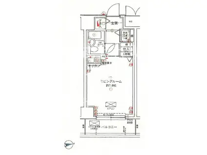 メイツ品川南(ワンルーム/11階)の間取り写真