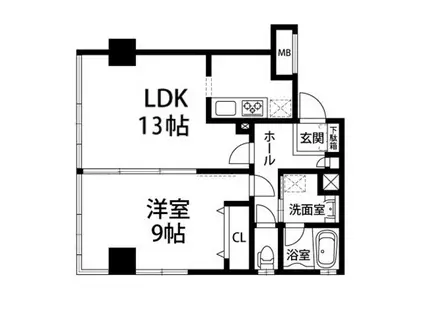 グランビュー大町(1LDK/8階)の間取り写真