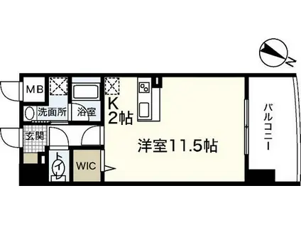 サムティレジデンス平和大通(ワンルーム/4階)の間取り写真