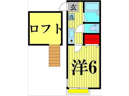 第37アベニュー氷川(1K/2階)の間取り写真