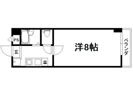 エクセラン興戸(1K/4階)の間取り写真