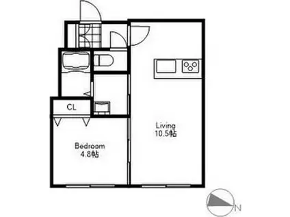 TRAMONTANA N26W5(1LDK/3階)の間取り写真